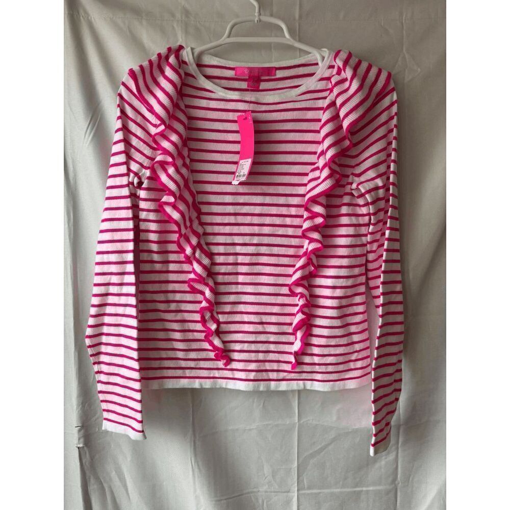 Lilly Pulitzer Ruth Sweater in Pink Tango Beach Stripe Size XS